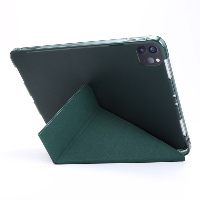 Capa De Celular Para iPad Pro 12.9" (2021) Capa Dobrável Efeito Couro