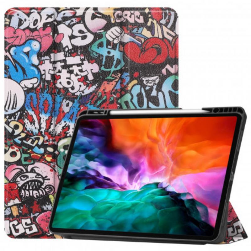 Capa De Celular Para iPad Pro 12.9" (2021) Porta Caneta Graffiti