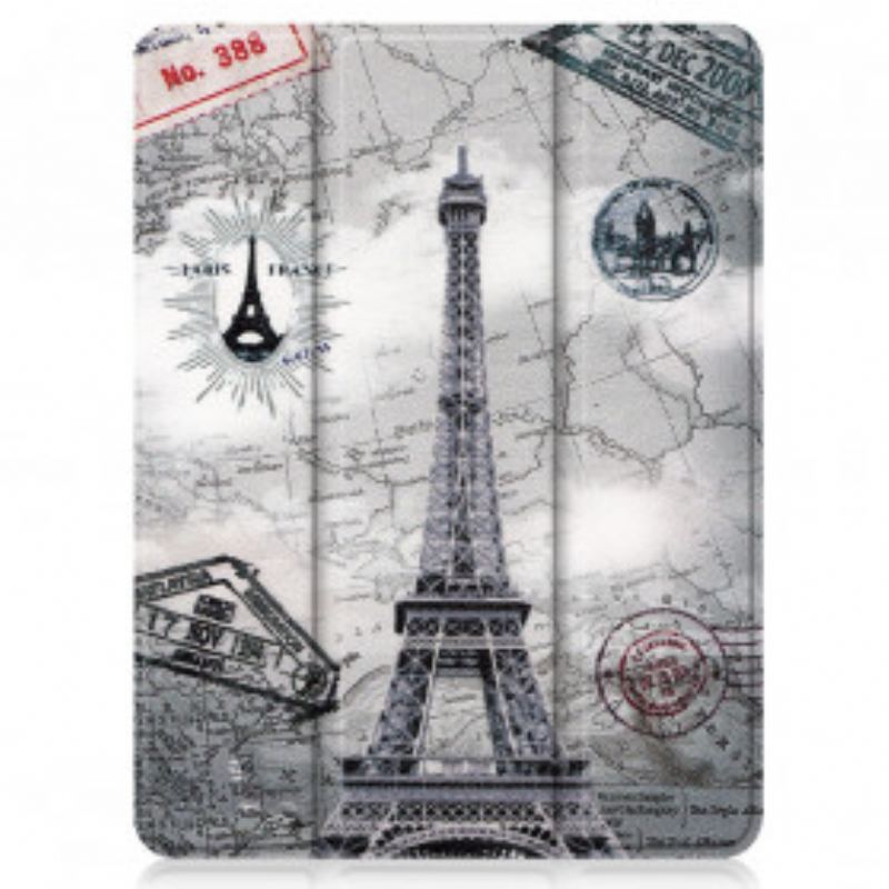 Capa De Celular Para iPad Pro 12.9" (2021) Suporte Para Caneta Torre Eiffel