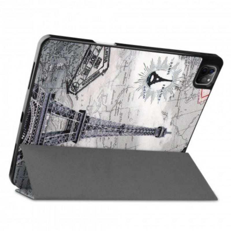 Capa De Celular Para iPad Pro 12.9" (2021) Suporte Para Caneta Torre Eiffel