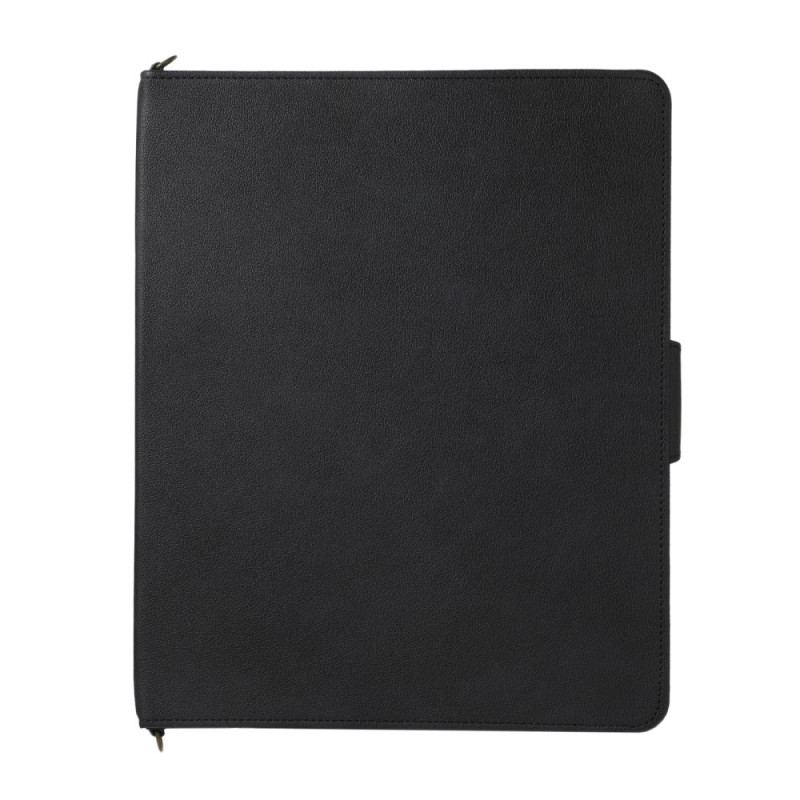 Capa Flip Para iPad Pro 12.9" (2021) Alça De Ombro Rfid Com Efeito De Couro