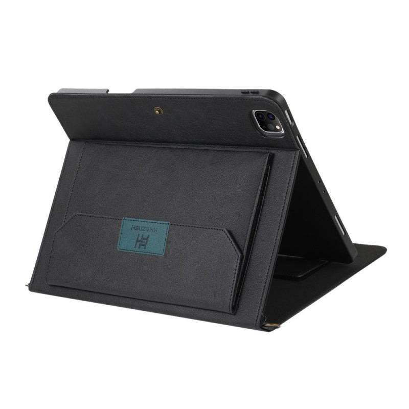 Capa Flip Para iPad Pro 12.9" (2021) Alça De Ombro Rfid Com Efeito De Couro