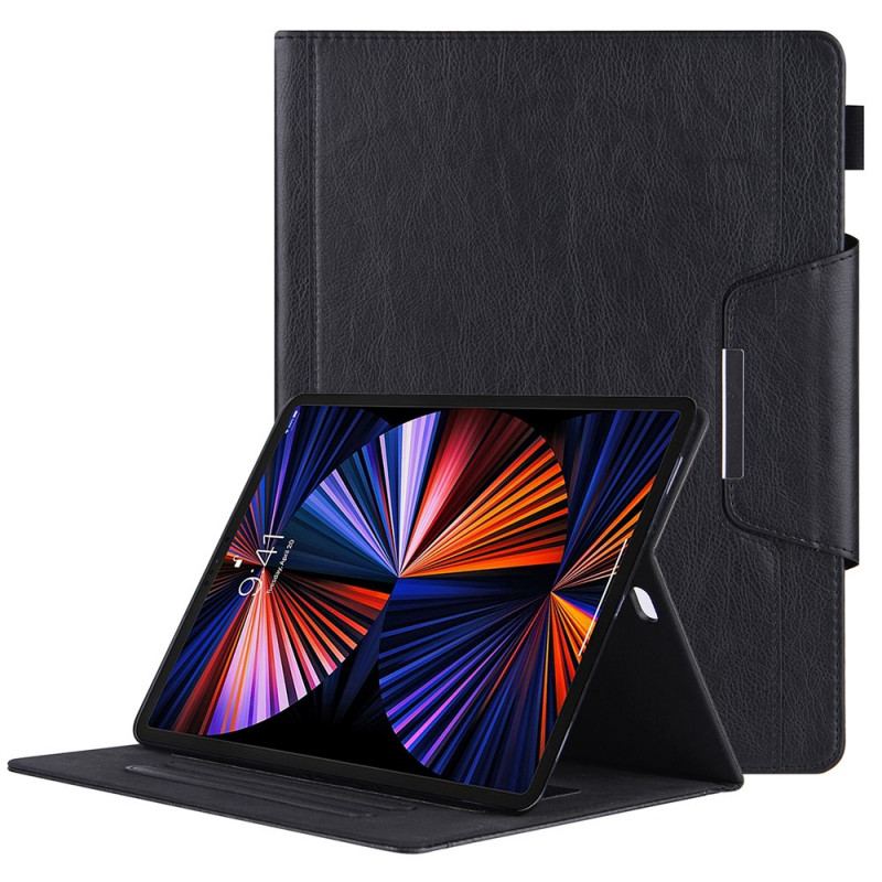 Capa Flip Para iPad Pro 12.9" (2021) Fecho De Prata De Couro Falso