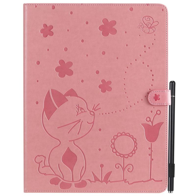 Capa Flip Para iPad Pro 12.9" (2021) Gato E Abelhas