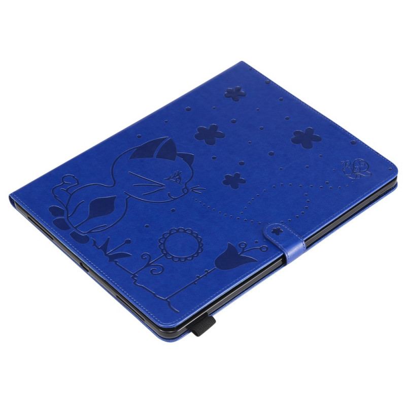 Capa Flip Para iPad Pro 12.9" (2021) Gato E Abelhas