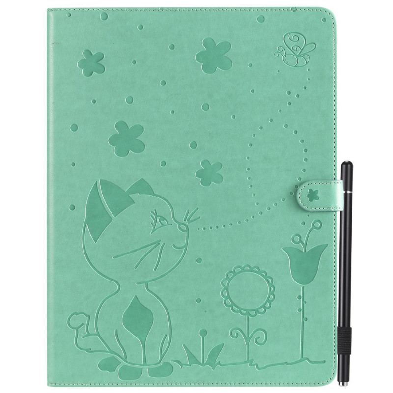 Capa Flip Para iPad Pro 12.9" (2021) Gato E Abelhas