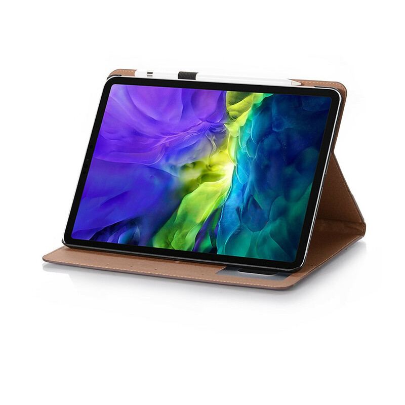 Capa Para iPad Pro 12.9" (2021) Couro Sintético Retrô