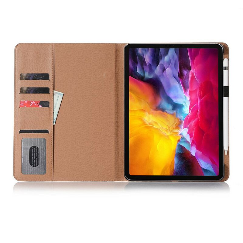 Capa Para iPad Pro 12.9" (2021) Couro Sintético Retrô