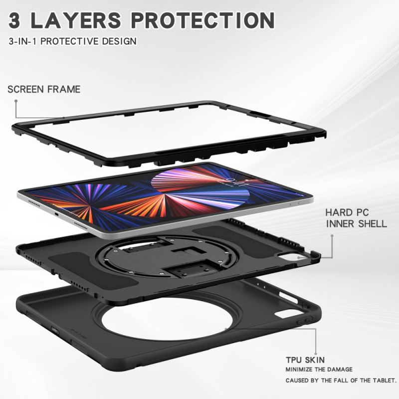 Capa Para iPad Pro 12.9" (2021) Ultra Resistente Com Alça E Suporte