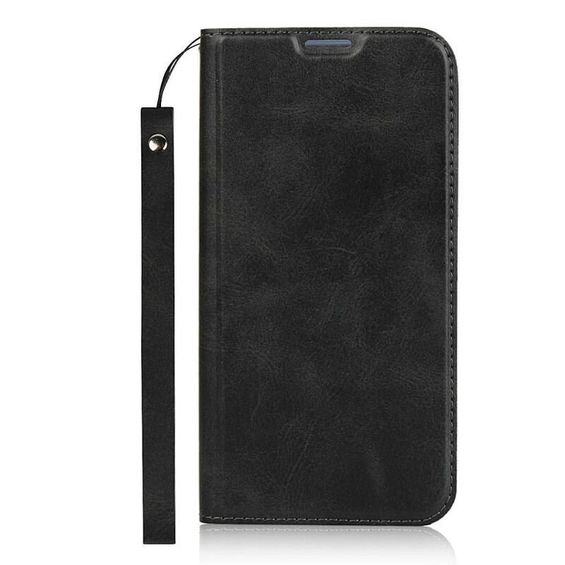 Capa De Celular Para Google Pixel 4 Flip Estilo De Couro Macio Com Alça