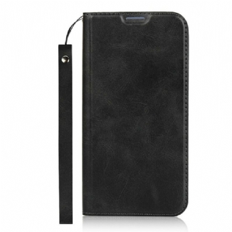 Capa De Celular Para Google Pixel 4 Flip Estilo De Couro Macio Com Alça