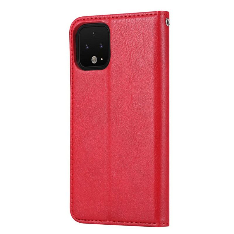 Capa De Celular Para Google Pixel 4 Flip Titular De Cartão De Couro Sintético