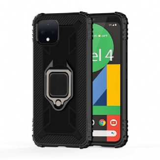 Capa Para Google Pixel 4 Anel E Fibra De Carbono