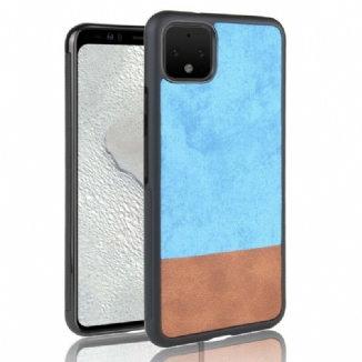 Capa Para Google Pixel 4 Couro Sintético De Dois Tons