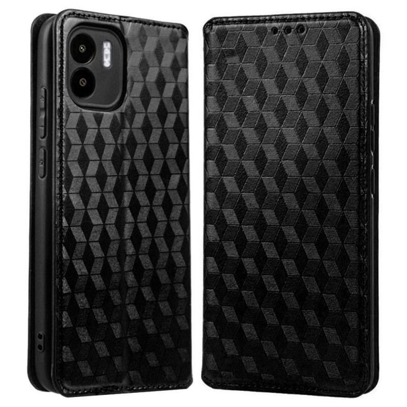 Capa De Celular Para Xiaomi Redmi A1 Flip Efeito Couro Cubo 3d