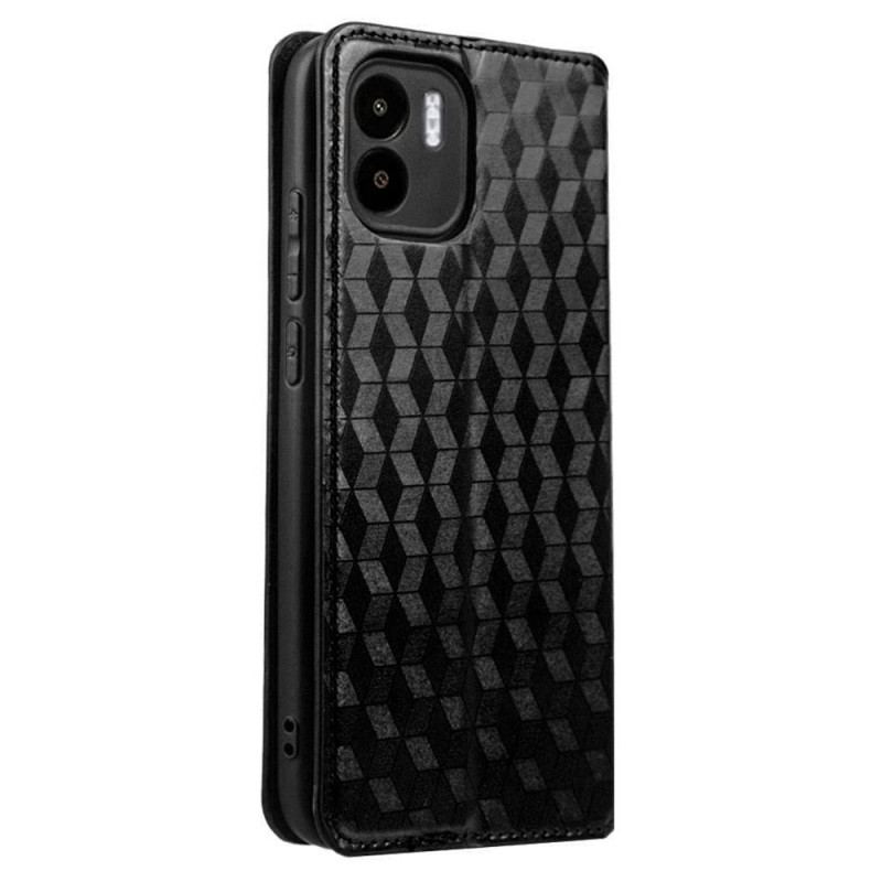 Capa De Celular Para Xiaomi Redmi A1 Flip Efeito Couro Cubo 3d