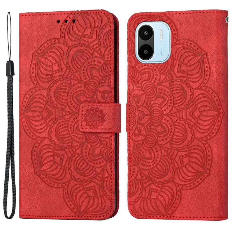 Capa De Couro Para Xiaomi Redmi A1 De Cordão Mandala Strappy