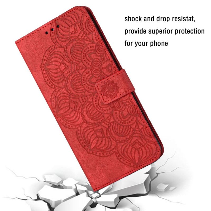 Capa De Couro Para Xiaomi Redmi A1 De Cordão Mandala Strappy