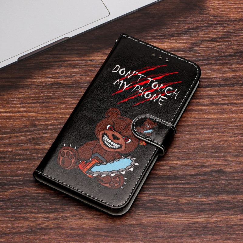 Capa De Couro Para Xiaomi Redmi A1 De Cordão Urso Tanga Furioso