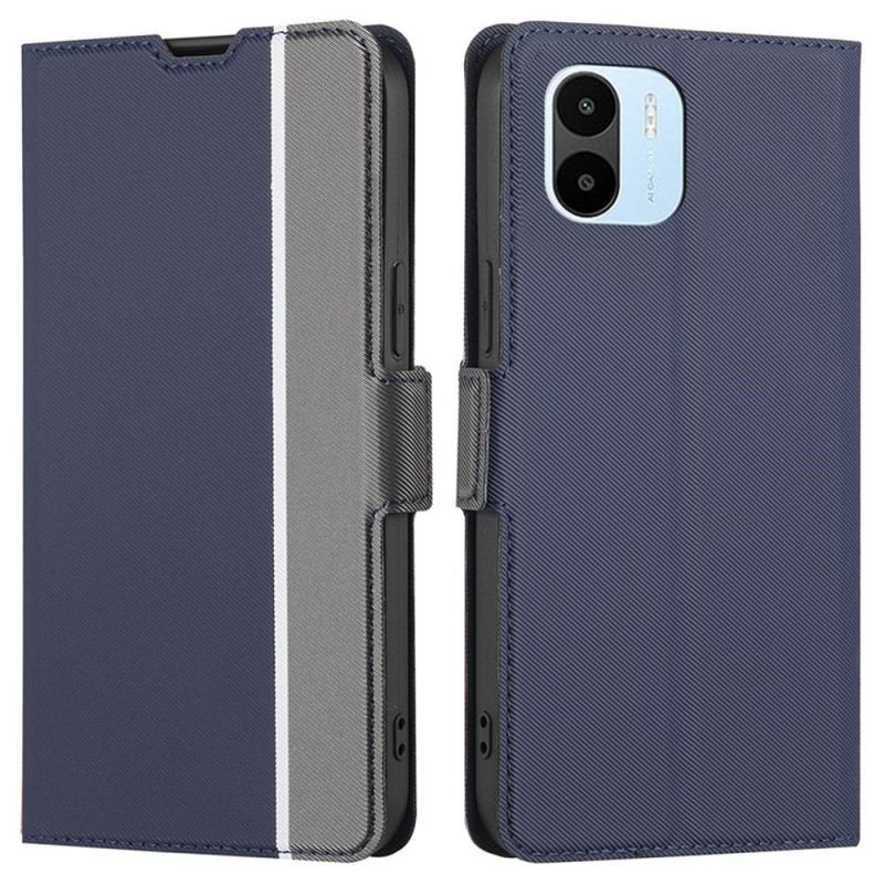 Capa De Couro Para Xiaomi Redmi A1 Fecho Duplo Bicolor