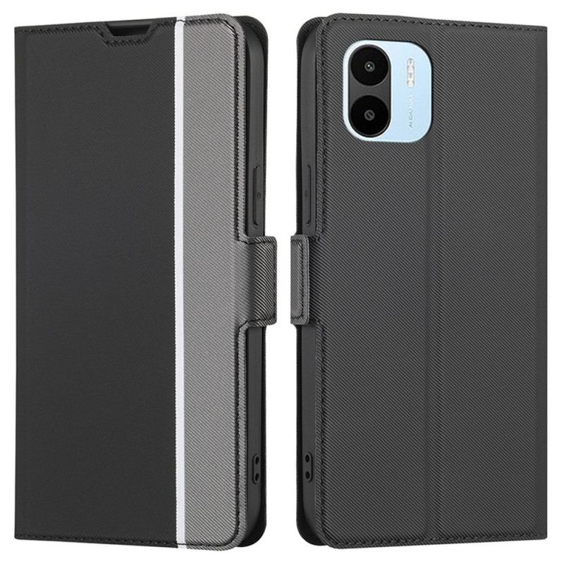 Capa De Couro Para Xiaomi Redmi A1 Fecho Duplo Bicolor