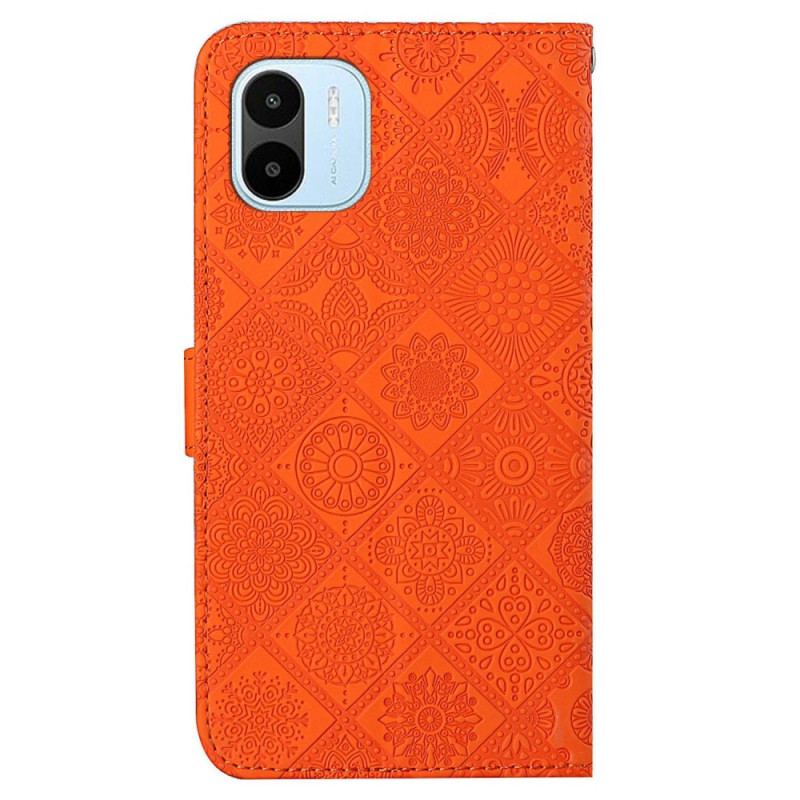 Capa De Couro Para Xiaomi Redmi A1 Padrão De Tapeçaria