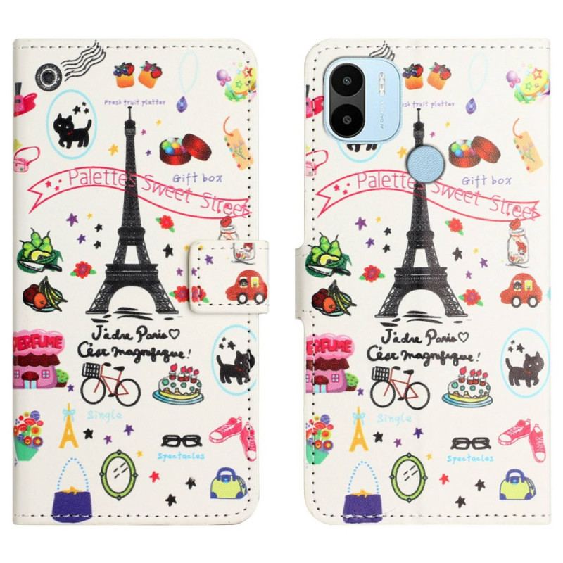 Capa De Couro Para Xiaomi Redmi A1 Paris Comemora