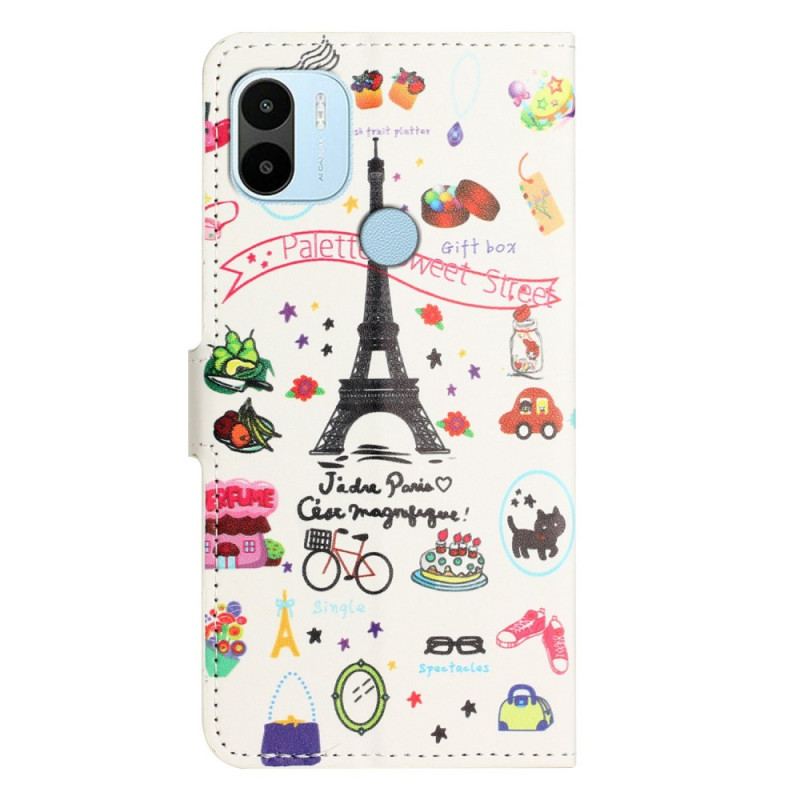 Capa De Couro Para Xiaomi Redmi A1 Paris Comemora