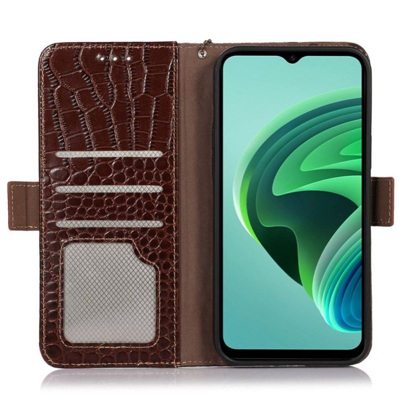 Capa De Couro Para Xiaomi Redmi A1 Rfid Estilo Crocodilo