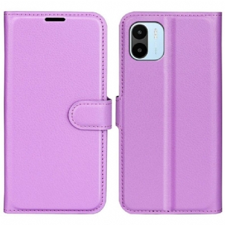 Capa Flip Para Xiaomi Redmi A1 Clássico Efeito Couro Lichia