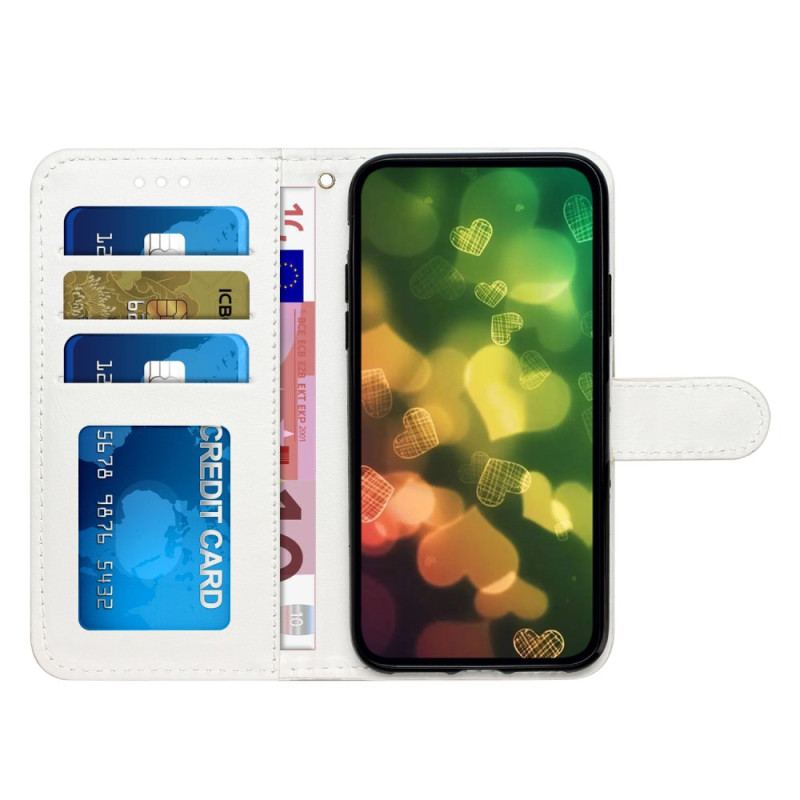 Capa Flip Para Xiaomi Redmi A1 De Cordão Grade De Tiras Coloridas