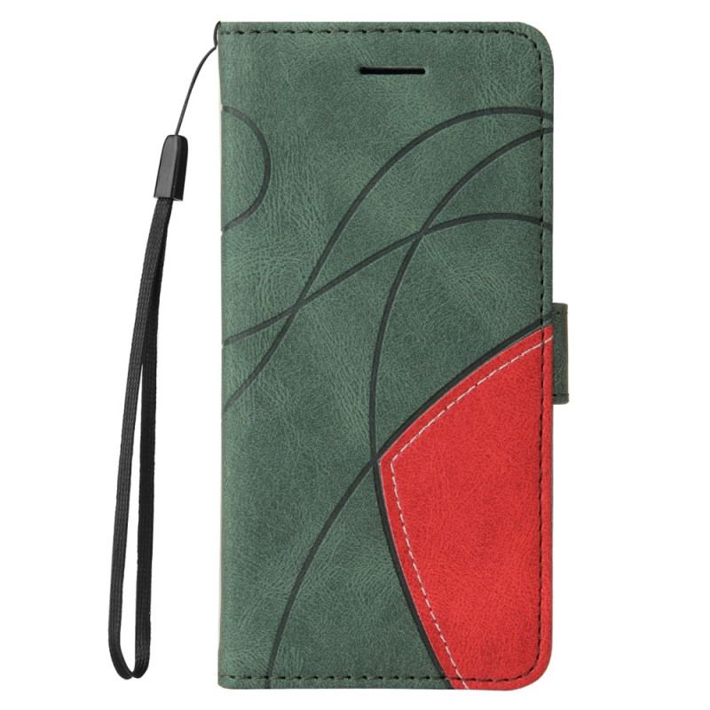 Capa Flip Para Xiaomi Redmi A1 Couro Sintético De Assinatura De Dois Tons