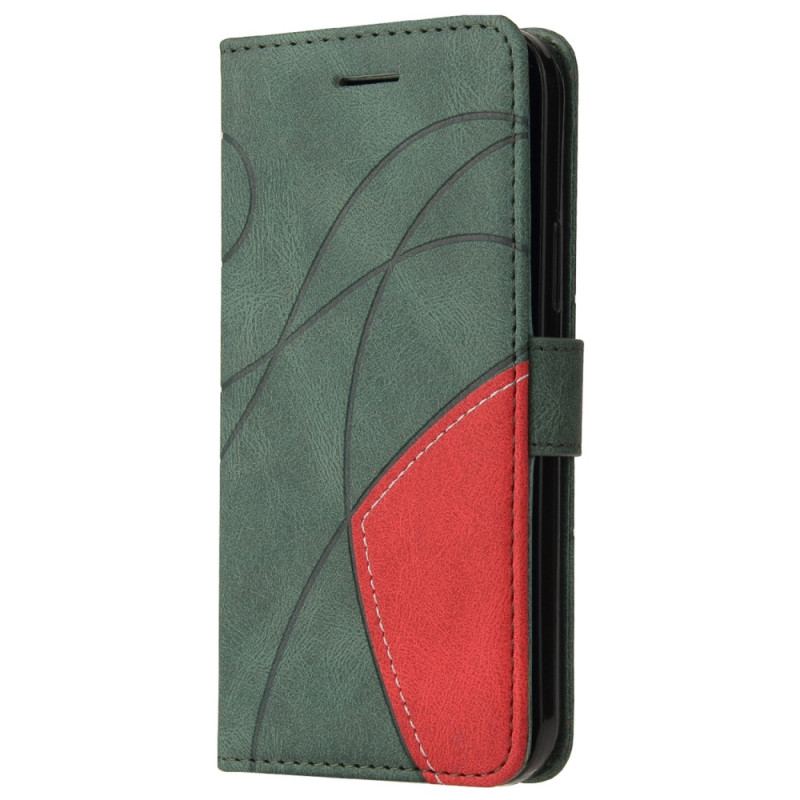 Capa Flip Para Xiaomi Redmi A1 Couro Sintético De Assinatura De Dois Tons