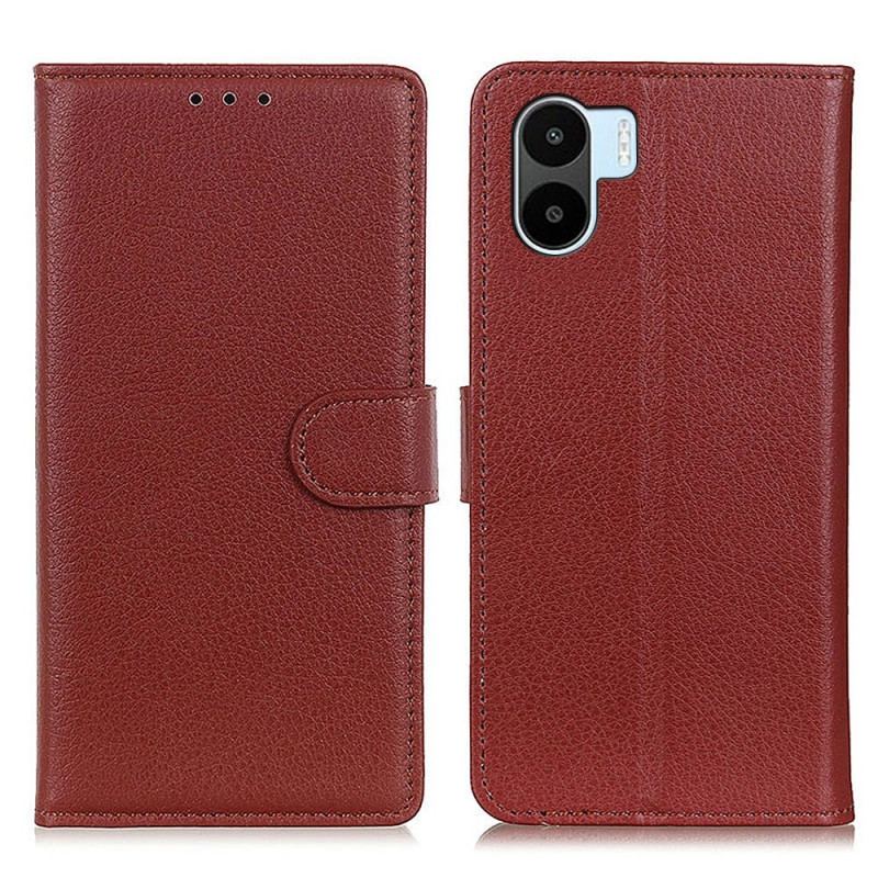 Capa Flip Para Xiaomi Redmi A1 Couro Sintético De Lichia