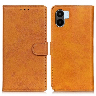 Capa Flip Para Xiaomi Redmi A1 Efeito De Couro Retrô Fosco