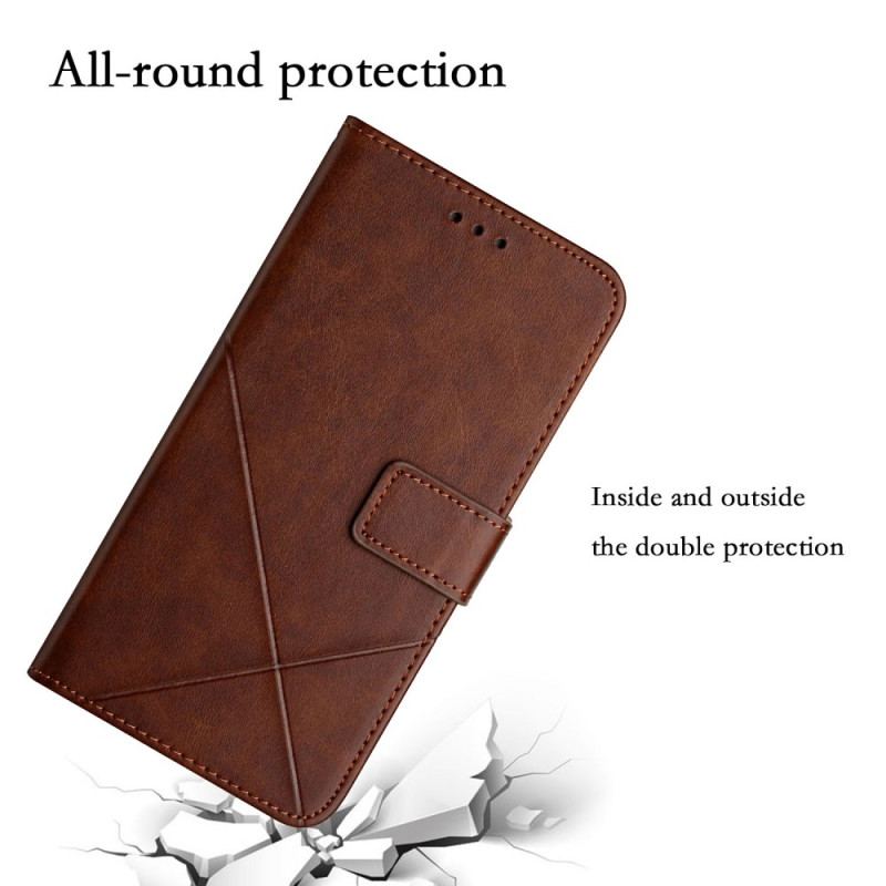 Capa Flip Para Xiaomi Redmi A1 Estilo X Design Geo Couro