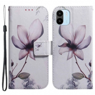 Capa Flip Para Xiaomi Redmi A1 Flor Rosa Empoeirado