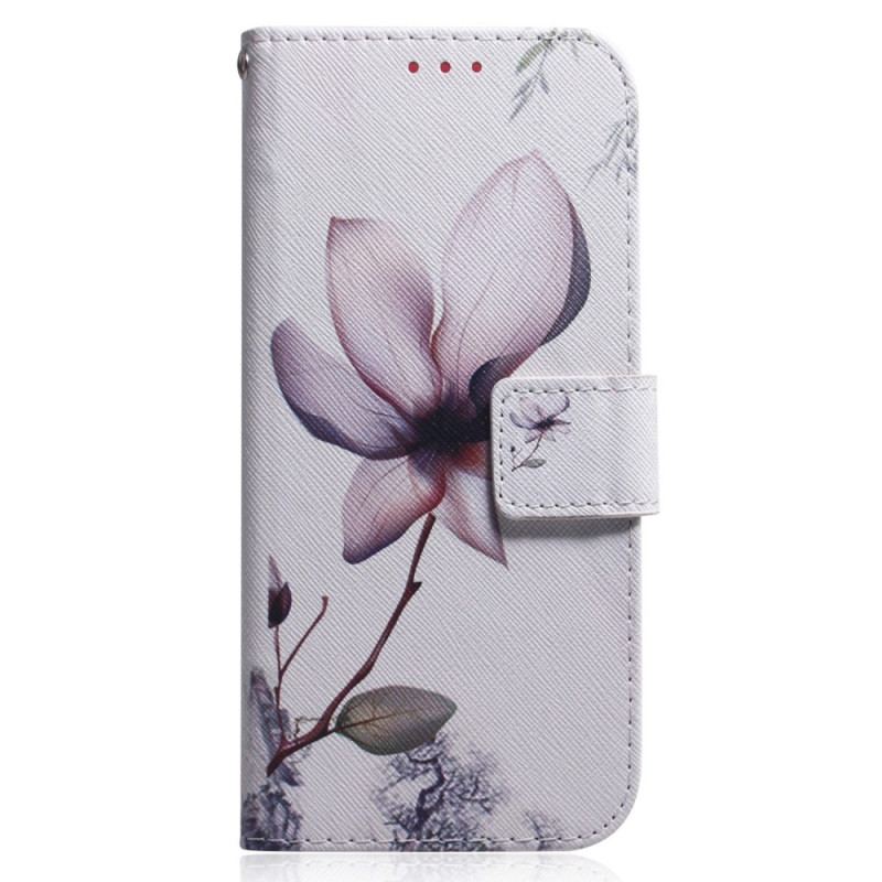 Capa Flip Para Xiaomi Redmi A1 Flor Rosa Empoeirado