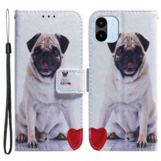 Capa Folio Para Xiaomi Redmi A1 Cachorro Pug