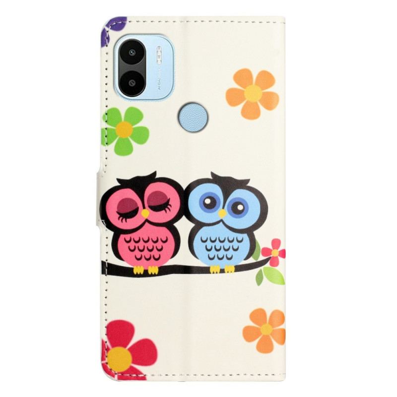 Capa Folio Para Xiaomi Redmi A1 Corujas E Flores