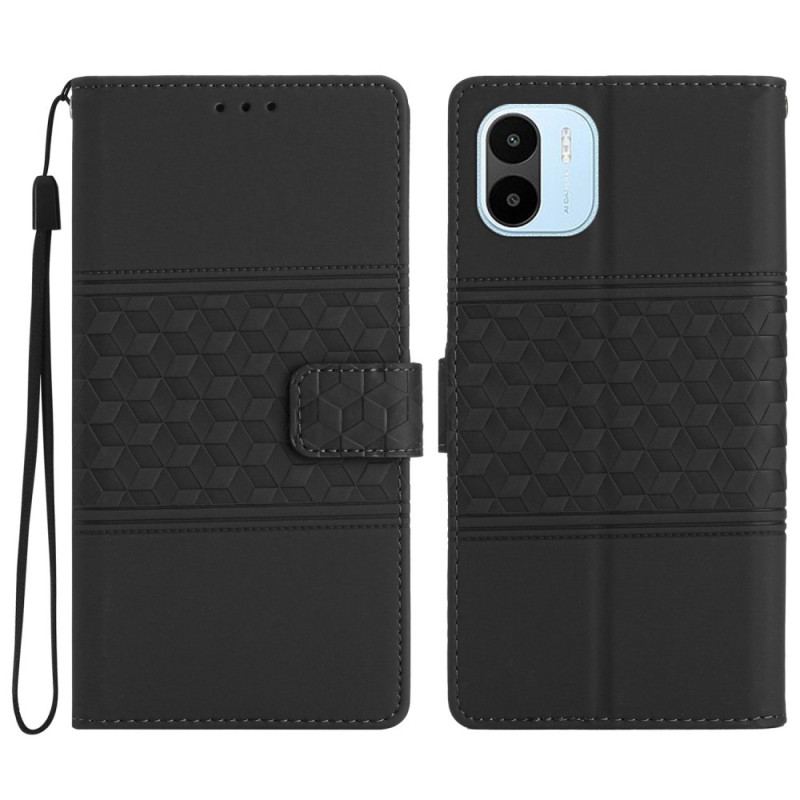 Capa Folio Para Xiaomi Redmi A1 Friso E Cinta