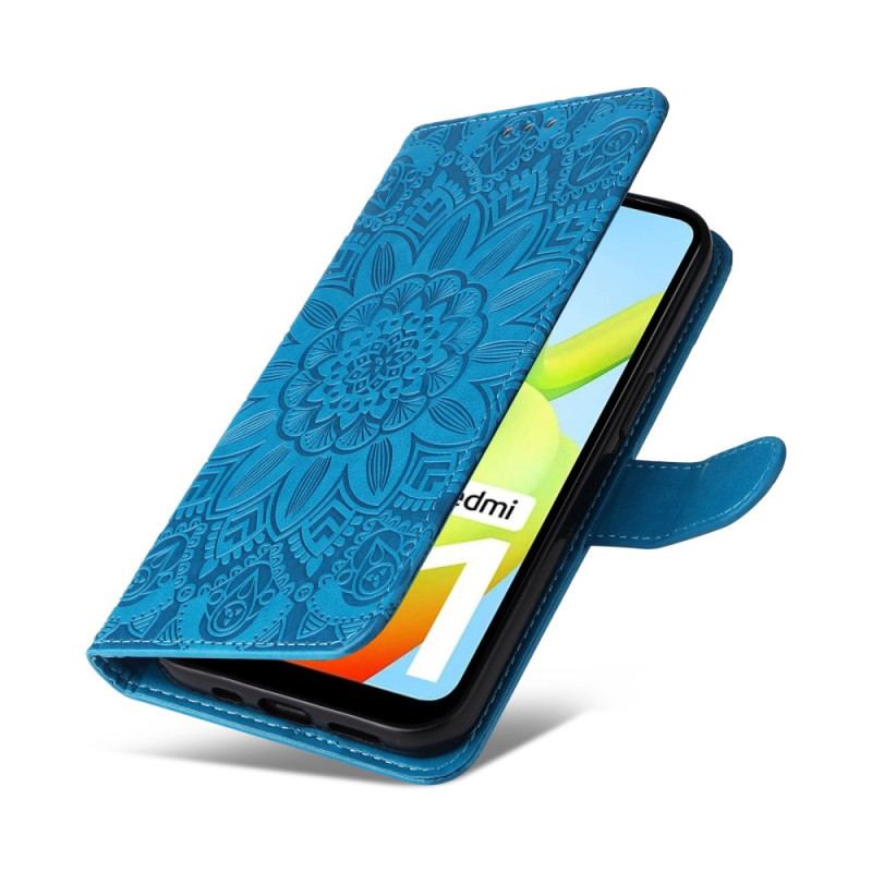 Capa Folio Para Xiaomi Redmi A1 Padrão De Mandala