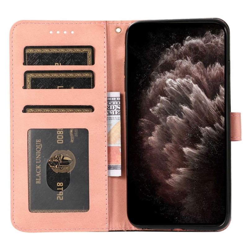 Capa Folio Para Xiaomi Redmi A1 Textura De Couro De Dois Tons