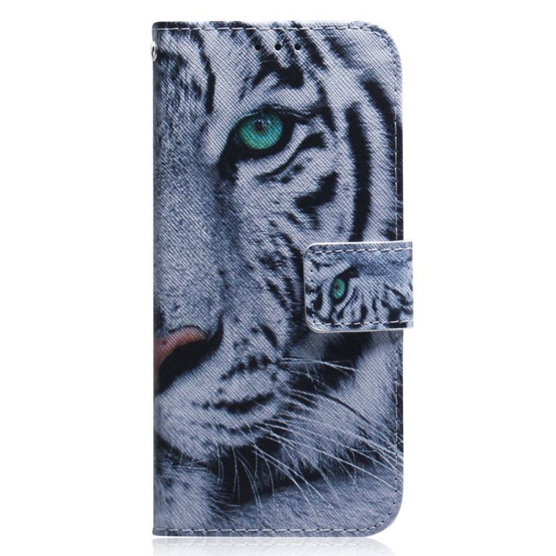 Capa Folio Para Xiaomi Redmi A1 Tigre Branco