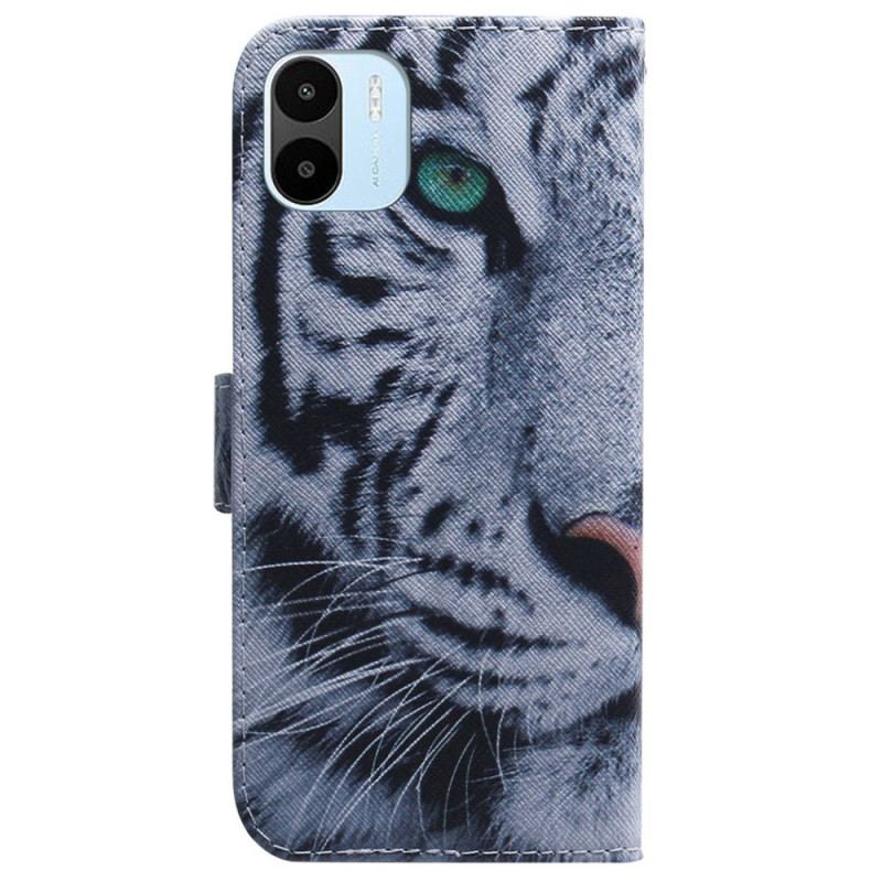 Capa Folio Para Xiaomi Redmi A1 Tigre Branco