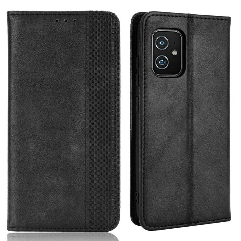 Capa De Celular Para Asus Zenfone 8 Flip Efeito Couro Vintage Estilizado