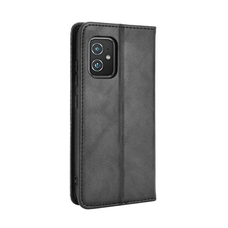 Capa De Celular Para Asus Zenfone 8 Flip Efeito Couro Vintage Estilizado