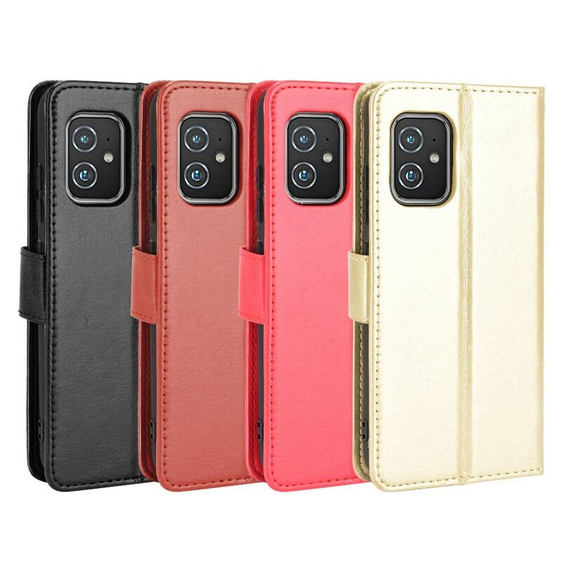 Capa De Couro Para Asus Zenfone 8 Couro Falso Chamativo