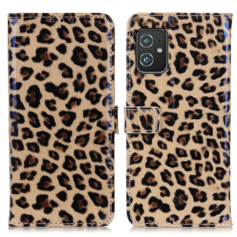 Capa De Couro Para Asus Zenfone 8 Leopardo Simples