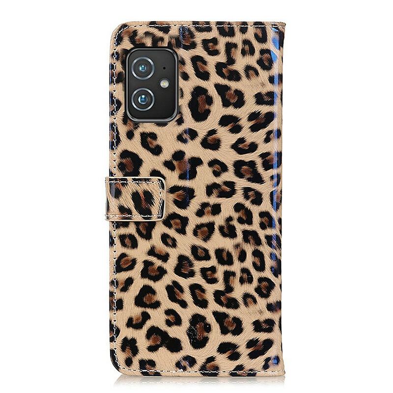 Capa De Couro Para Asus Zenfone 8 Leopardo Simples